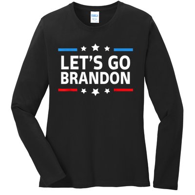 Anti Biden Let's Go Brandon For And Wo Chant Meme Ladies Long Sleeve Shirt