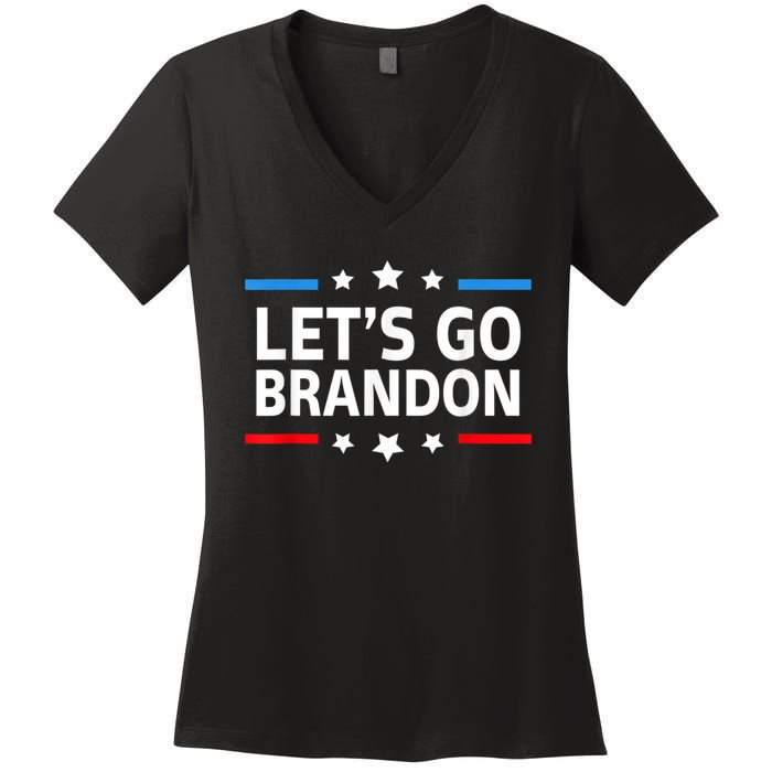 Anti Biden Let's Go Brandon For And Wo Chant Meme Women's V-Neck T-Shirt