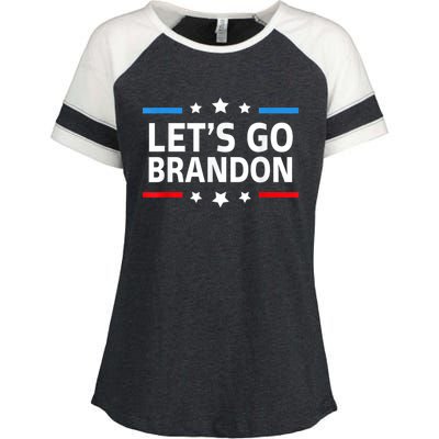 Anti Biden Let's Go Brandon For And Wo Chant Meme Enza Ladies Jersey Colorblock Tee