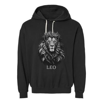 August Birthday Leo Lion Pride Graphic Zodiac Garment-Dyed Fleece Hoodie