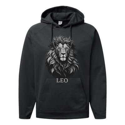 August Birthday Leo Lion Pride Graphic Zodiac Performance Fleece Hoodie