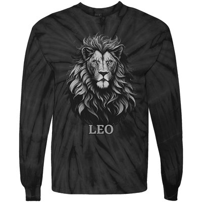 August Birthday Leo Lion Pride Graphic Zodiac Tie-Dye Long Sleeve Shirt