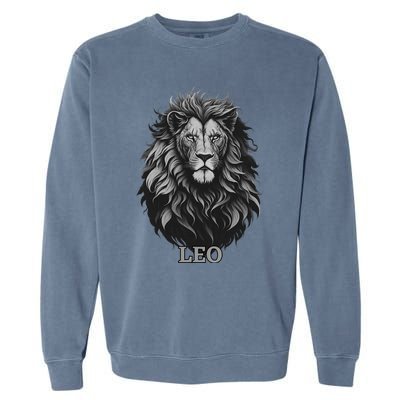 August Birthday Leo Lion Pride Graphic Zodiac Garment-Dyed Sweatshirt