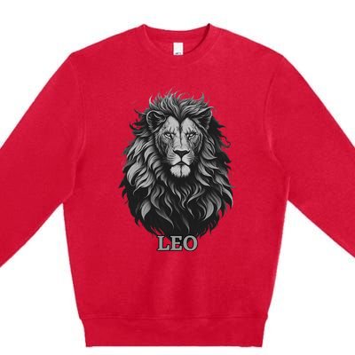 August Birthday Leo Lion Pride Graphic Zodiac Premium Crewneck Sweatshirt