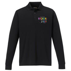 All Broken Light Semicolon Fight The Stigma Positive Quote Great Gift Performance Long Sleeve Polo