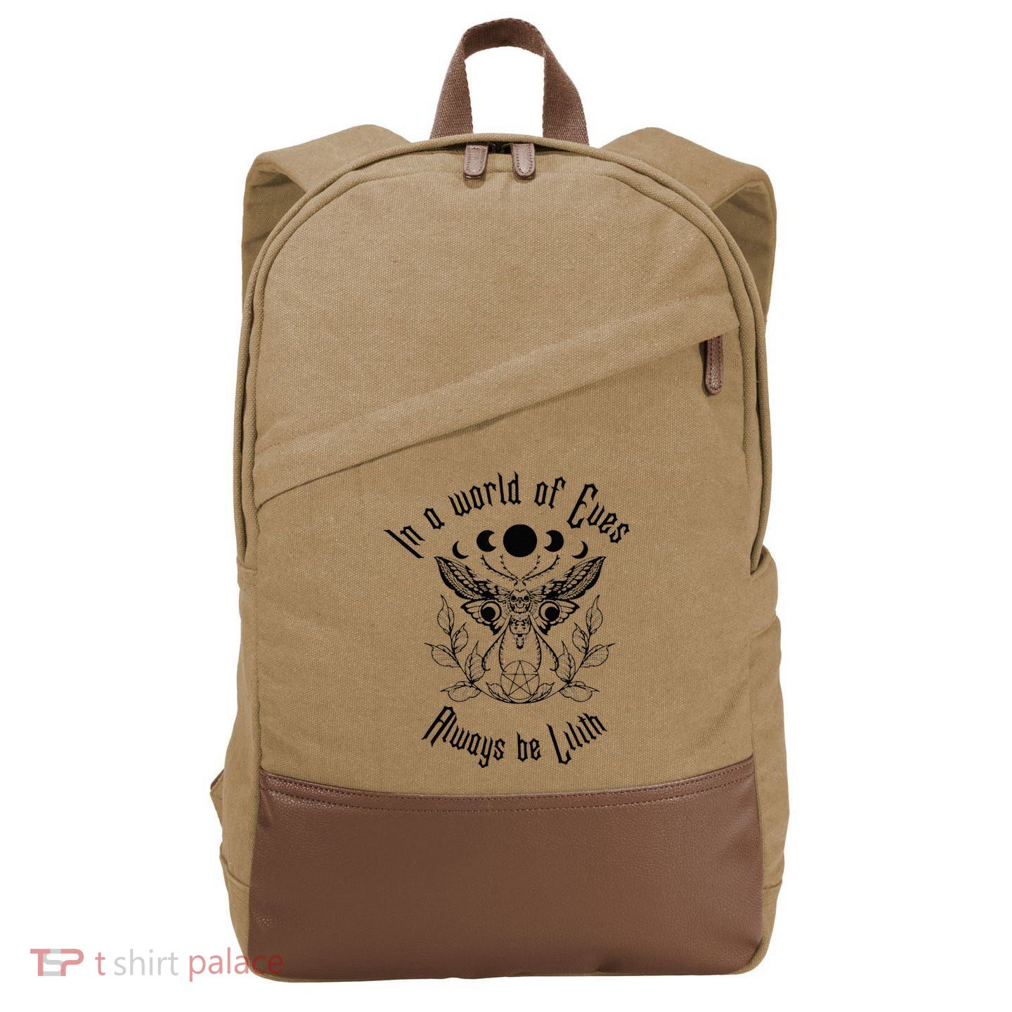 Always Be Lilith Pagan Goddess Never Eve Occult Witchy Cotton Canvas Backpack