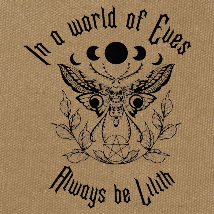 Always Be Lilith Pagan Goddess Never Eve Occult Witchy Cotton Canvas Backpack