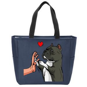 American Bully Love Cute Dog Mom Funny Zip Tote Bag