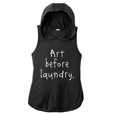 Art Before Laundry Ladies PosiCharge Tri-Blend Wicking Draft Hoodie Tank