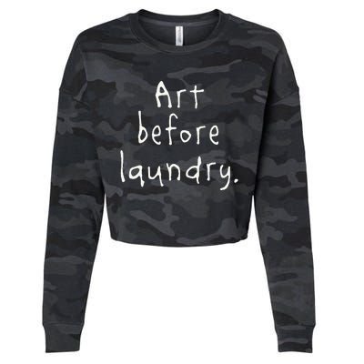 Art Before Laundry Cropped Pullover Crew