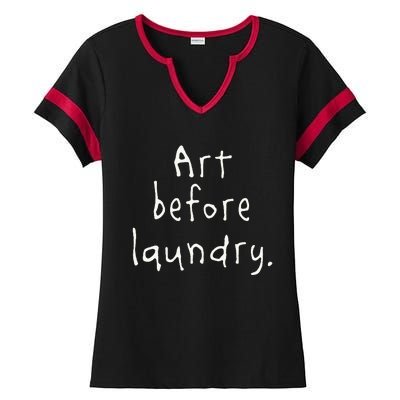 Art Before Laundry Ladies Halftime Notch Neck Tee