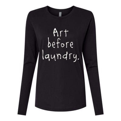 Art Before Laundry Womens Cotton Relaxed Long Sleeve T-Shirt