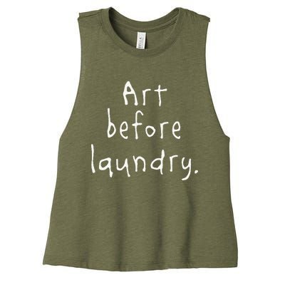 Art Before Laundry Women's Racerback Cropped Tank