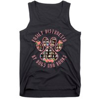 Animal Book Lover Gift Funny Easily Distracted By Dogs And Books Tank Top