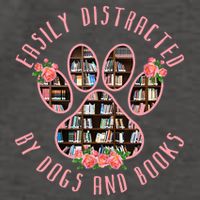 Animal Book Lover Gift Funny Easily Distracted By Dogs And Books Vector Backpack