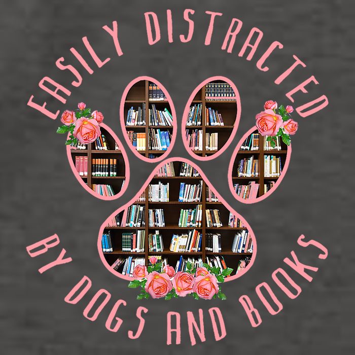 Animal Book Lover Gift Funny Easily Distracted By Dogs And Books Vector Backpack