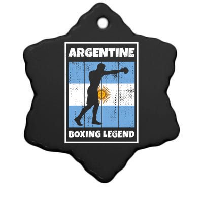 Argentine Boxing Legend With Flag For Argentina Boxer Gift Ceramic Star Ornament