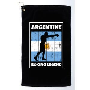 Argentine Boxing Legend With Flag For Argentina Boxer Gift Platinum Collection Golf Towel