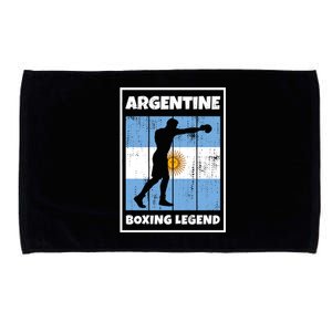 Argentine Boxing Legend With Flag For Argentina Boxer Gift Microfiber Hand Towel