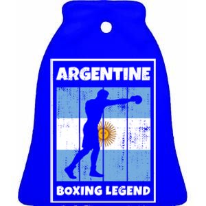 Argentine Boxing Legend With Flag For Argentina Boxer Gift Ceramic Bell Ornament