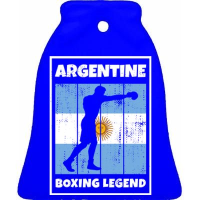 Argentine Boxing Legend With Flag For Argentina Boxer Gift Ceramic Bell Ornament