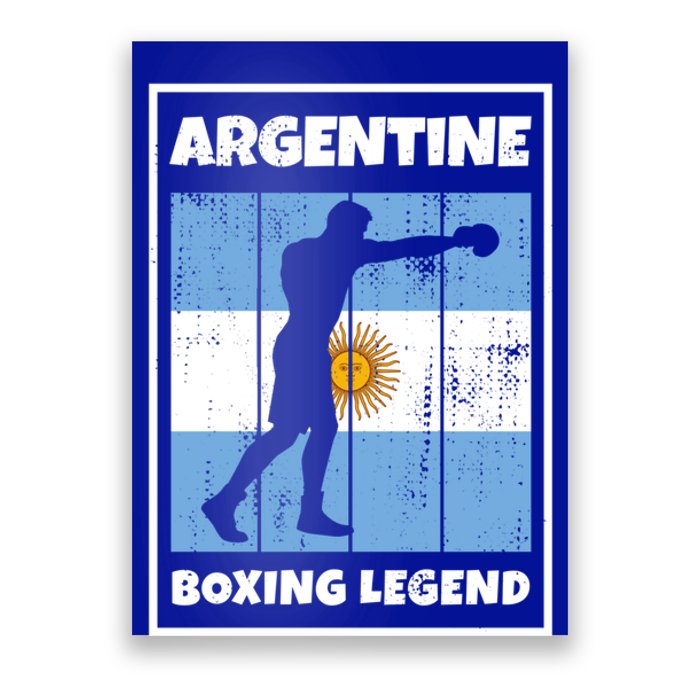 Argentine Boxing Legend With Flag For Argentina Boxer Gift Poster