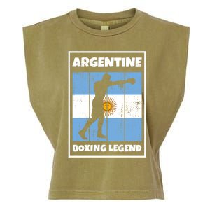 Argentine Boxing Legend With Flag For Argentina Boxer Gift Garment-Dyed Women's Muscle Tee