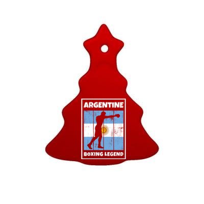 Argentine Boxing Legend With Flag For Argentina Boxer Gift Ceramic Tree Ornament