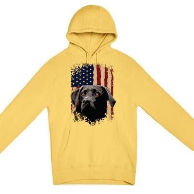 American Black Labrador USA Flag Lab Owner Premium Pullover Hoodie