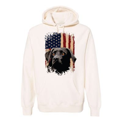 American Black Labrador USA Flag Lab Owner Premium Hoodie