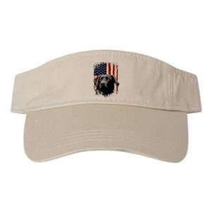 American Black Labrador USA Flag Lab Owner Valucap Bio-Washed Visor