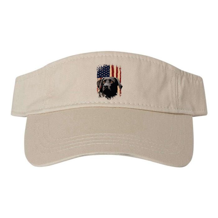 American Black Labrador USA Flag Lab Owner Valucap Bio-Washed Visor