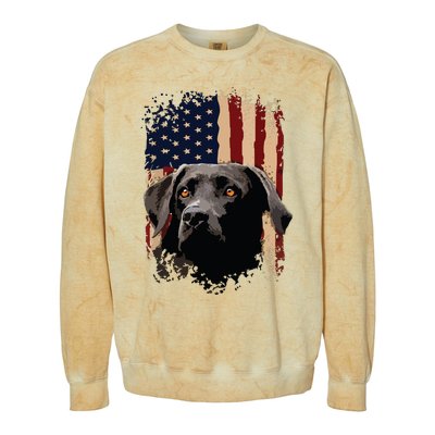 American Black Labrador USA Flag Lab Owner Colorblast Crewneck Sweatshirt