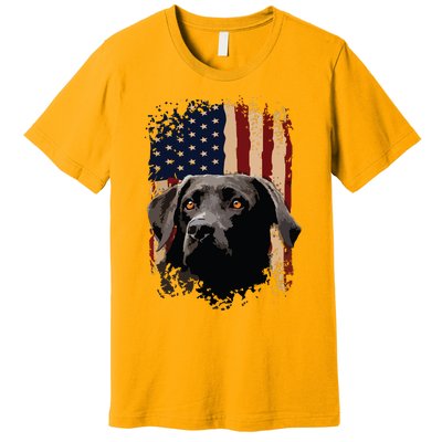 American Black Labrador USA Flag Lab Owner Premium T-Shirt