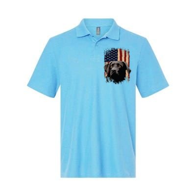 American Black Labrador USA Flag Lab Owner Softstyle Adult Sport Polo