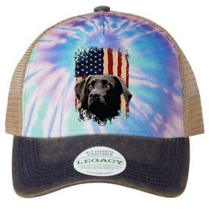 American Black Labrador USA Flag Lab Owner Legacy Tie Dye Trucker Hat