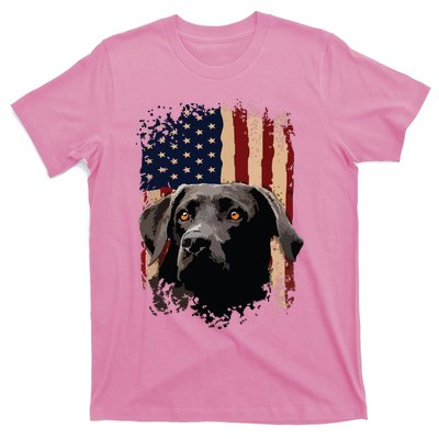 American Black Labrador USA Flag Lab Owner T-Shirt