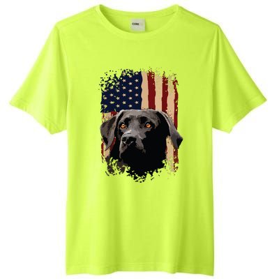 American Black Labrador USA Flag Lab Owner Tall Fusion ChromaSoft Performance T-Shirt