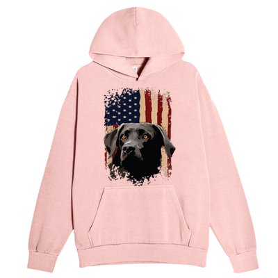 American Black Labrador USA Flag Lab Owner Urban Pullover Hoodie