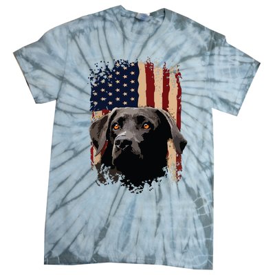 American Black Labrador USA Flag Lab Owner Tie-Dye T-Shirt