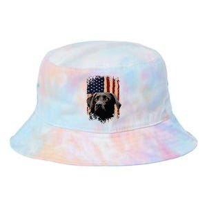 American Black Labrador USA Flag Lab Owner Tie Dye Newport Bucket Hat