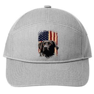 American Black Labrador USA Flag Lab Owner 7-Panel Snapback Hat