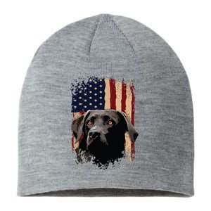 American Black Labrador USA Flag Lab Owner Sustainable Beanie