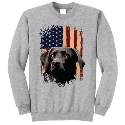 American Black Labrador USA Flag Lab Owner Tall Sweatshirt