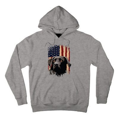 American Black Labrador USA Flag Lab Owner Tall Hoodie