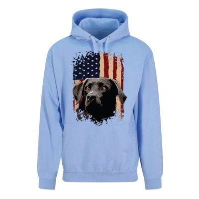 American Black Labrador USA Flag Lab Owner Unisex Surf Hoodie