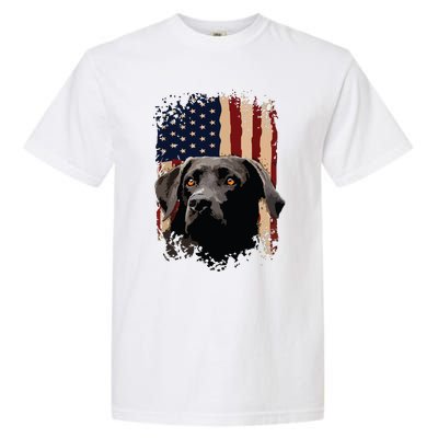 American Black Labrador USA Flag Lab Owner Garment-Dyed Heavyweight T-Shirt