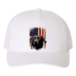 American Black Labrador USA Flag Lab Owner Yupoong Adult 5-Panel Trucker Hat