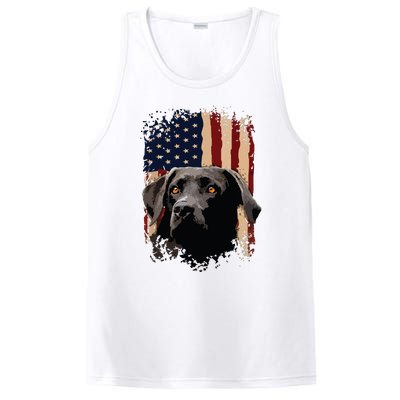 American Black Labrador USA Flag Lab Owner PosiCharge Competitor Tank