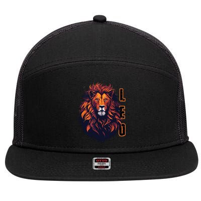 August Birthday Leo Lion Pride Graphic Zodiac 7 Panel Mesh Trucker Snapback Hat